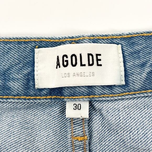 AGOLDE Parker Cutoff Denim Shorts Women’s Size 30 Swapmeet Distressed Frayed Hem - Picture 3 of 5